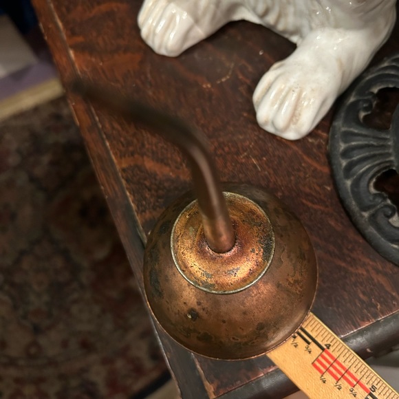 Vintage Copper Oil Can With Angled Spout & Thumb Pump - Picture 4 of 6